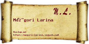 Mágori Larina névjegykártya